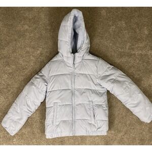 Abercrombie & Fitch Snow Jacket  Girl's 9/10  Faux Fur Puffer A&F Grayish Blue